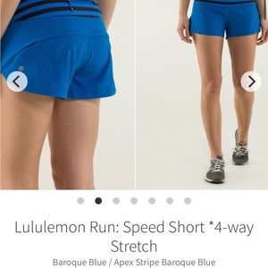 Lululemon Speed Up Short, 2.5” Size 6, Apex Blue Stripe